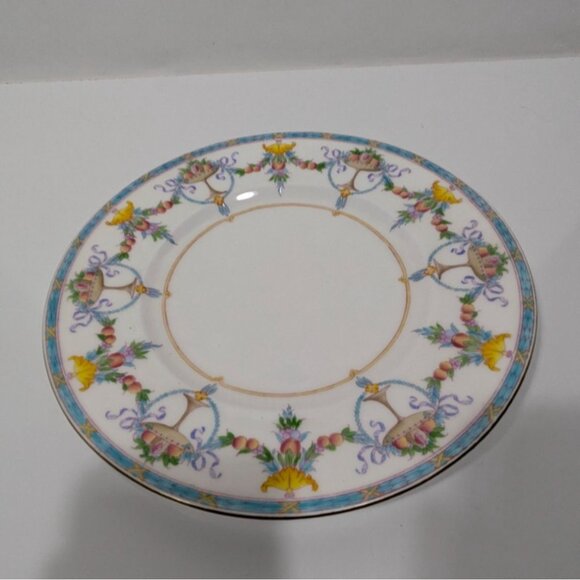 Minton Bone China Dinner Plate Floral Ribbon Vintage Tableware Collectible - Picture 3 of 9